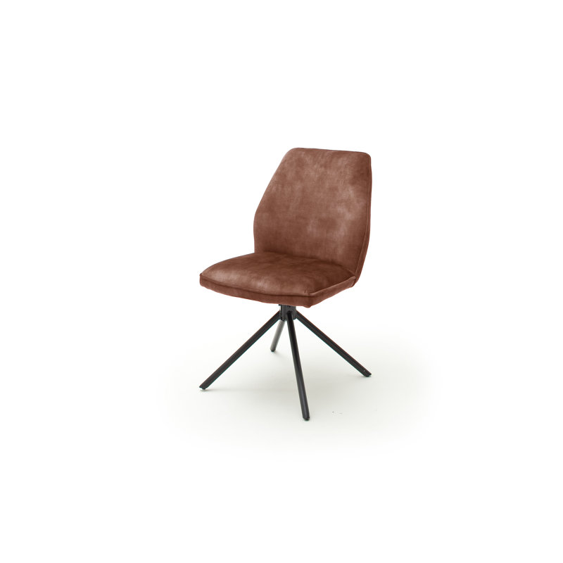 Lewellyn 50cm H Polyester Blend Upholstered Side Chair, Brown
