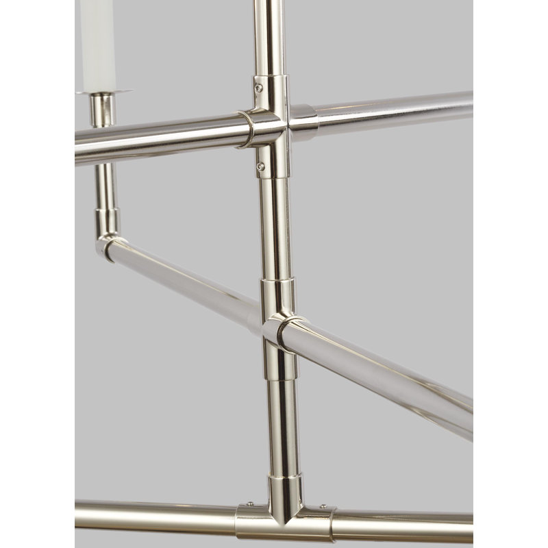 Bayview 6 - Light Chandelier, Aged Iron, 26" H x 32" W x 32" D