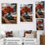 «Vintage Car Road», art mural sur toile floral-91362285-91362284
