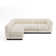 Chenille Modular Sectional, L-Shaped Contemporary Sleeper Bed with Solid Wood Base
