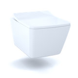 Dual-Flush Square Wall Hung Toilets with High Efficiency Flush