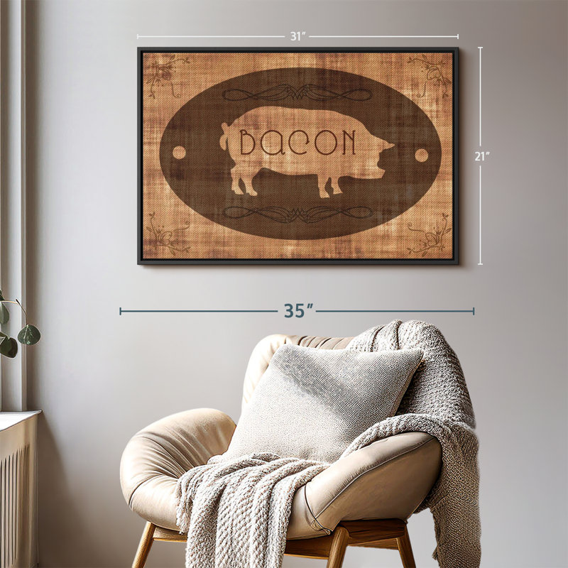 «Bacon Pig Wall Art», H 21 po x l 31 po
