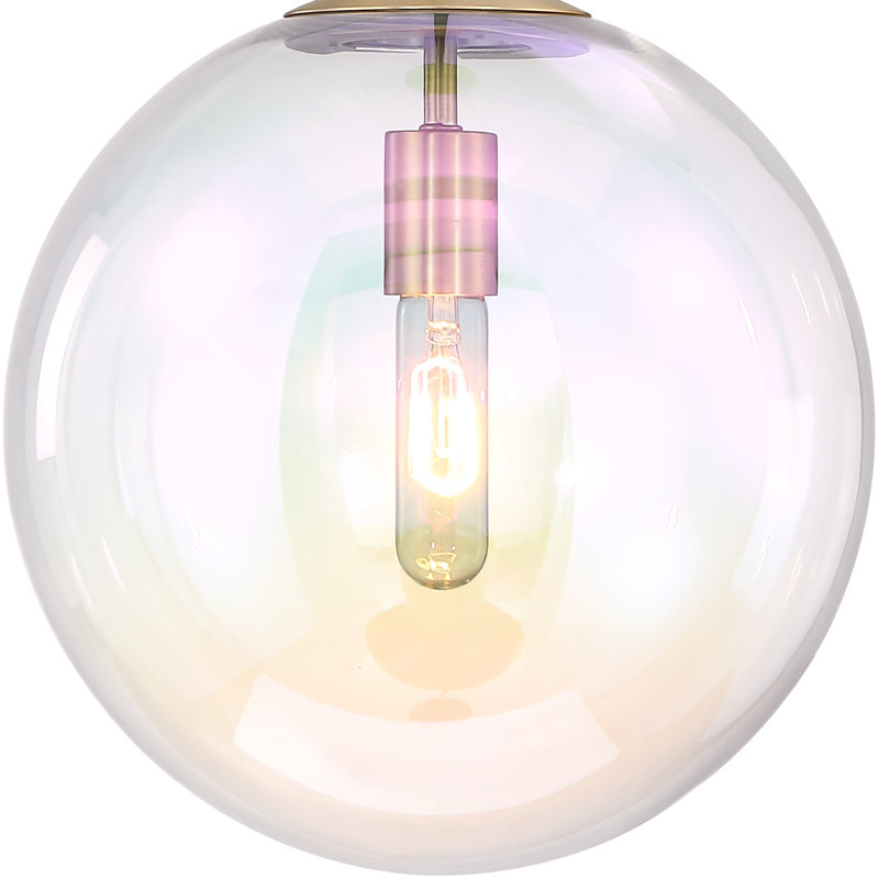 Luminaire suspendu 1 lumière Ricura, Or brossé, Rose, 12,5 po x 12 po x 12 po