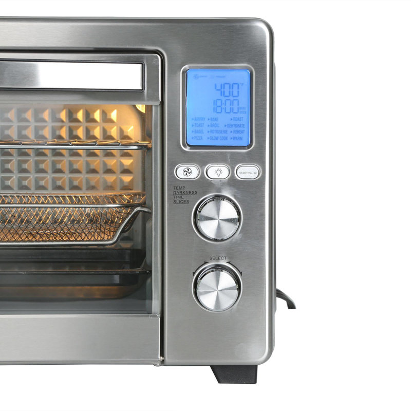 LNC Home Toaster Oven with Rotisserie, Silver