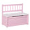Banc de rangement pour tout-petits QABA avec grand intérieur de 27 L, banc de rangement pour enfants avec rangement pour meubles de salle de jeux pour tout-petits, meubles de chambre à coucher pour enfants, organisateur de jouets et bac de rangement rose