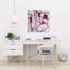 «Red Outline Shapes», art mural moderne blanc