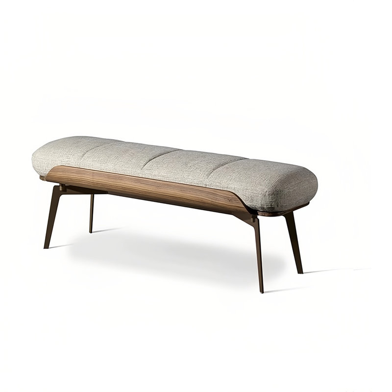 Banc rembourré 100% lin, H 17,71 po x l 59,05 po x P 15,74 po