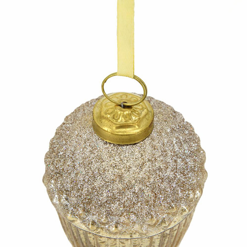 Ensemble de 6 décorations en verre en forme de larme, 2 x 2 x 3,3 /