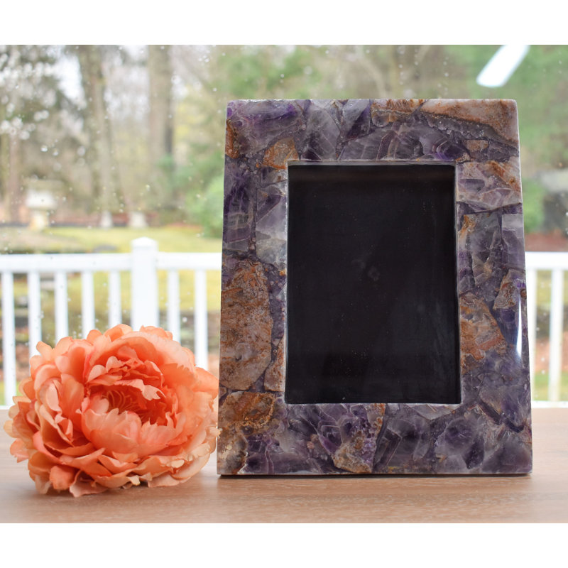 Purple Stone Embossed Picture Frame, 6.5" x 4.5"
