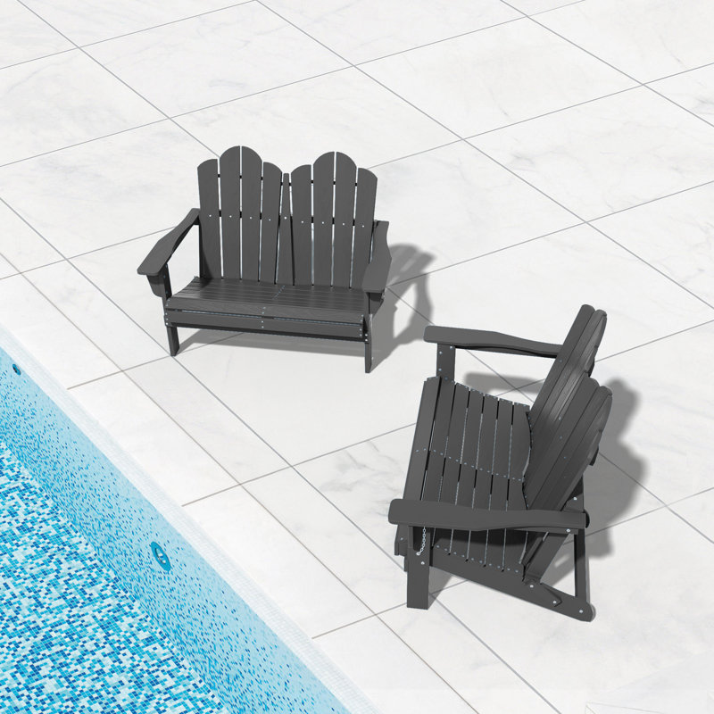 Chaise Adirondack d'extérieur Delman, Gris