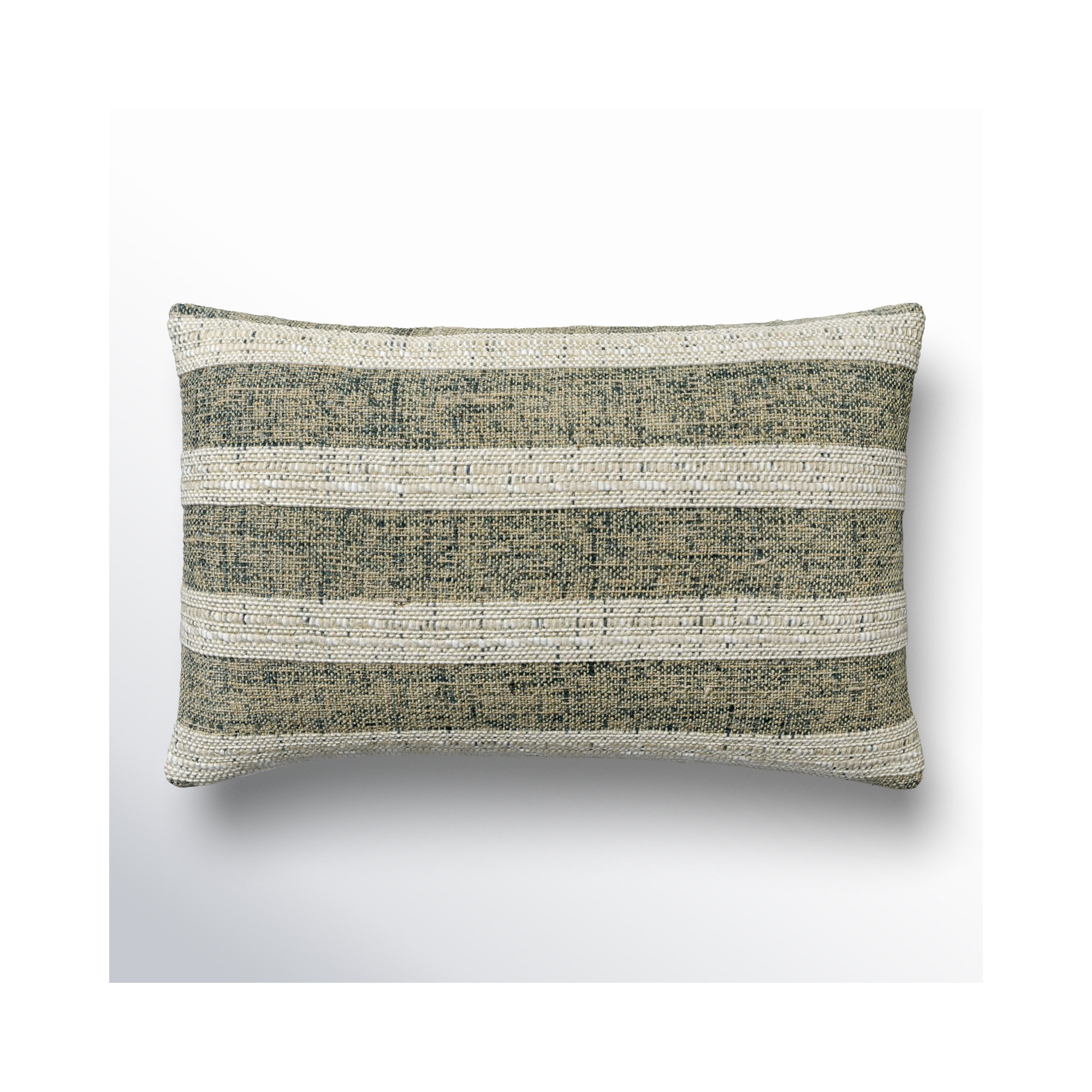 Striped Linen Throw Pillow, Rectangular, 13" x 20", Polyester/Polyfill