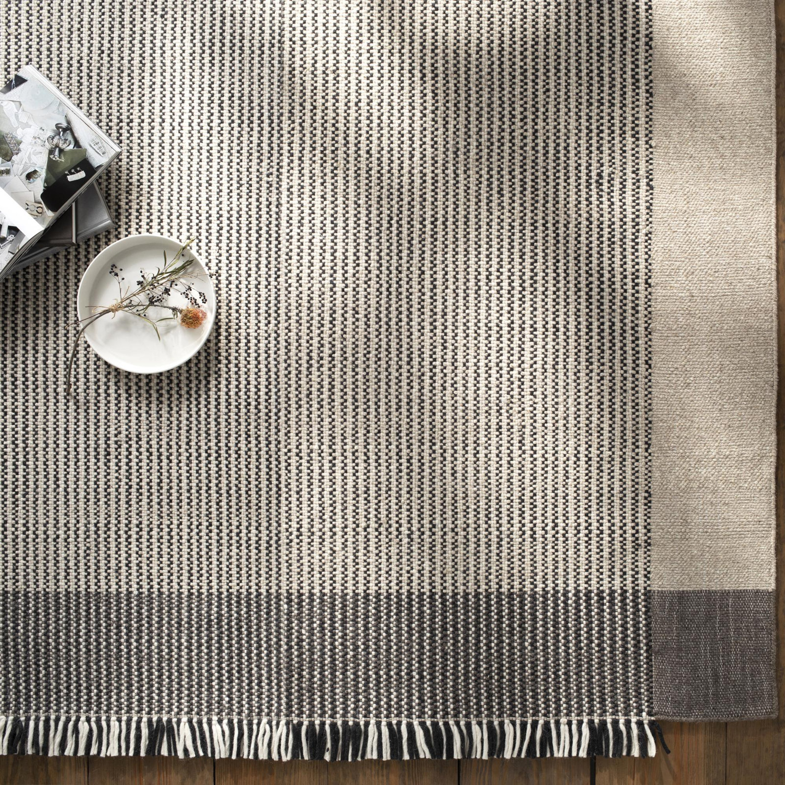 Tina Hand-Woven Striped Rug, Rectangle 2' x 3'