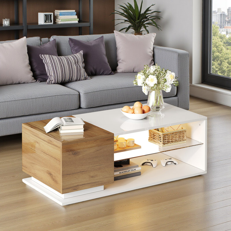 Pedestal Coffee Table with Storage