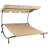 Nies Steel Outdoor Double Chaise Lounge Bed with Canopy Shade