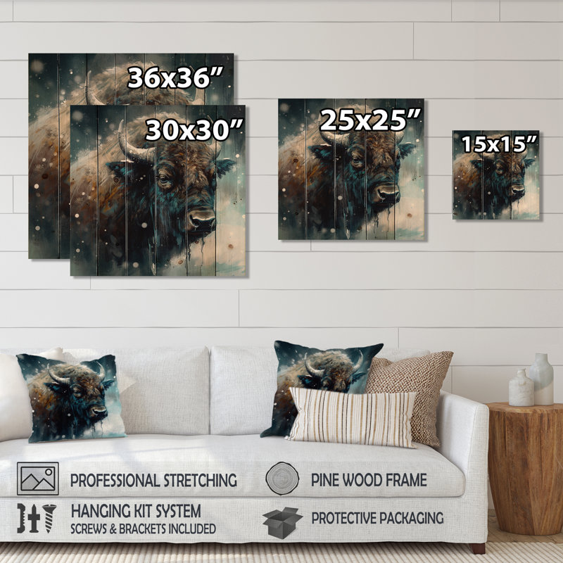 Marleena - Animaux, reproduction sur bois de pin naturel, H 15 po x l 15 po