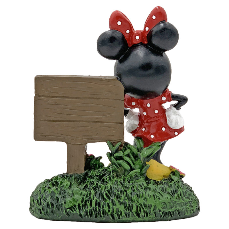 Disney Minnie Mouse Red and Black Resin Garden Statue, 7 inches