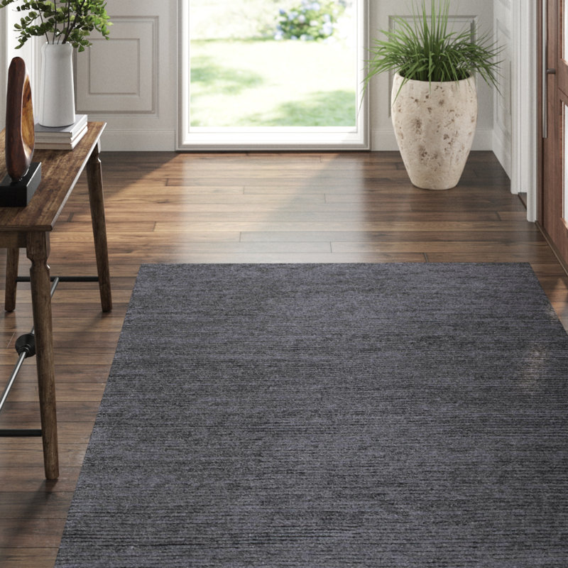 Hidden Path Striped Area Rug in Purple, Rectangle 9' x 12'