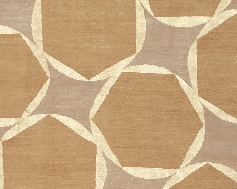 Tranquility Hand Woven Silk and Wool Geometric Area Rug, Rectangle 8' x 10'
