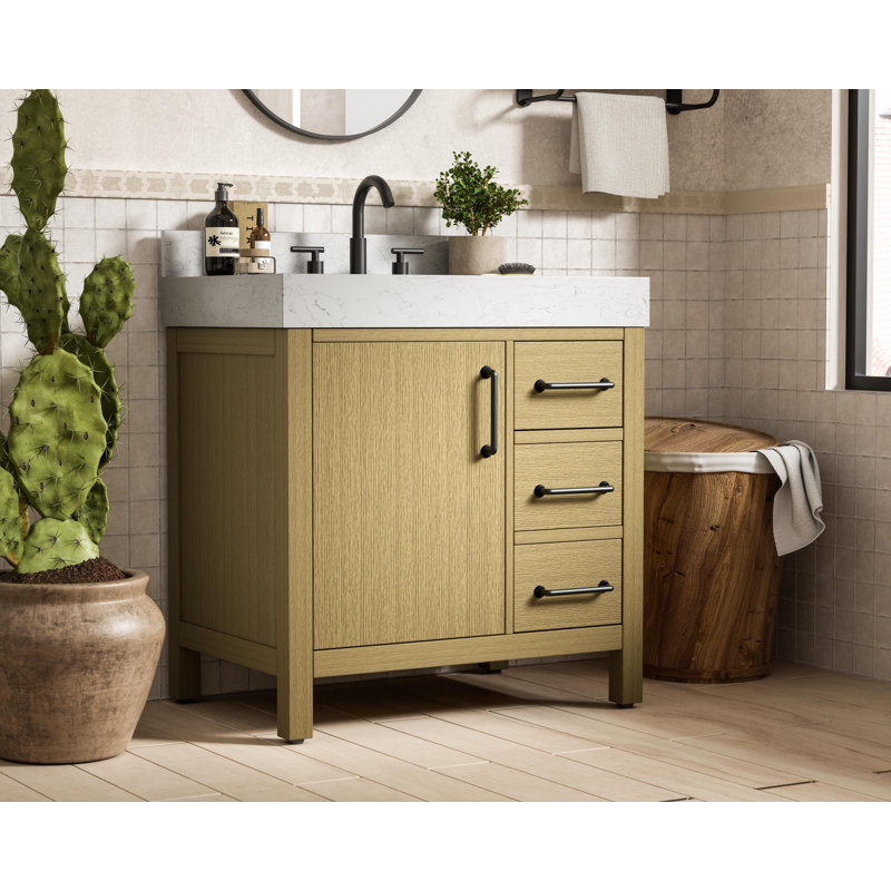 Meuble-lavabo simple 32 po_Traditional_VF60632-BS, Brun miel