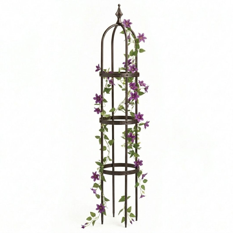Treillis de jardin en acier à obélisque, Bronze, H 60 po x l 11 po x P 14 po