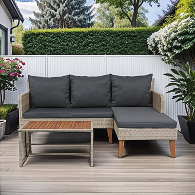 Ensemble de canapé modulaire d'extérieur 3 pièces
