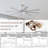 DC Motor Ceiling Fan With Dimmable Light And 8-Blade Aluminum Silver Blades