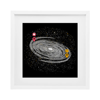 Love Long Distance Framed Print Under Glass, design by Tobe Fonseca