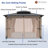 Beverly Hills Solid Cedar Wood Patio Gazebo With Curtains And Mesh Screens-110407493