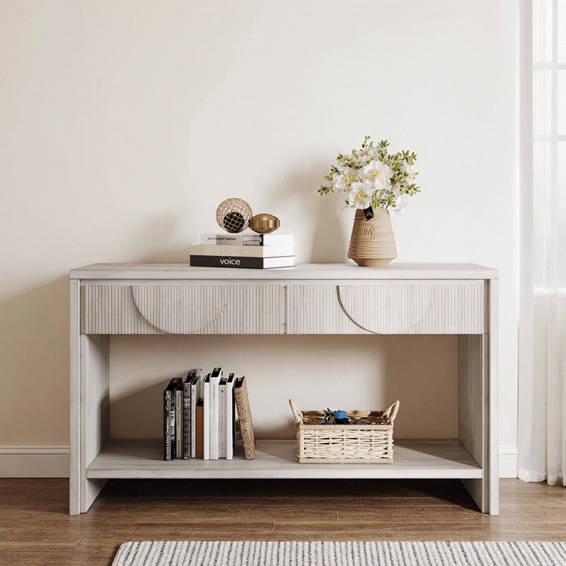 Console Elegant Farmhouse White, Blanc