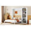 Lit double pleine grandeur avec tablettes en blanc - peu encombrant pour les bureaux à domicile et les chambres d'invités-1188685115-1188685117