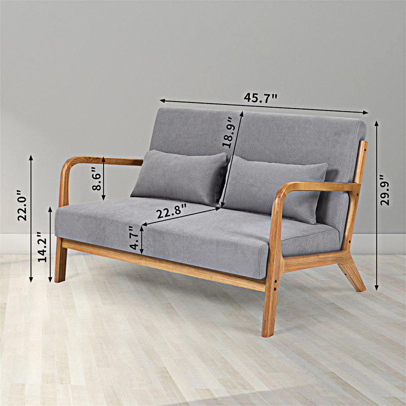 Canapé d'appoint Modern Leisure, Lin gris pâle