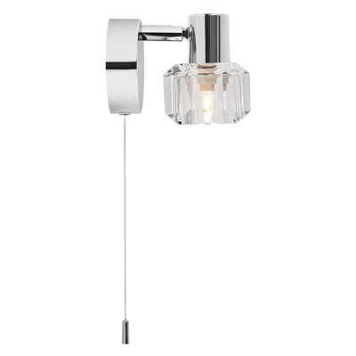Mead Modern Wall Light with Chunky Ice Cube Shade