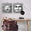 Sun and Moon faces, impression sur bois 2 pièces-93786952-93786955