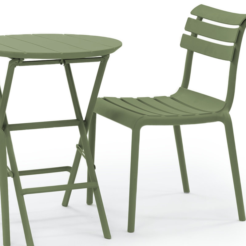 Ensemble bistro rond 2 personnes Centerville, Vert olive