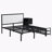 Metal Standard Bed with Two-Tier Storage Shelves, Cabinet and Outlets-150234768-145463512