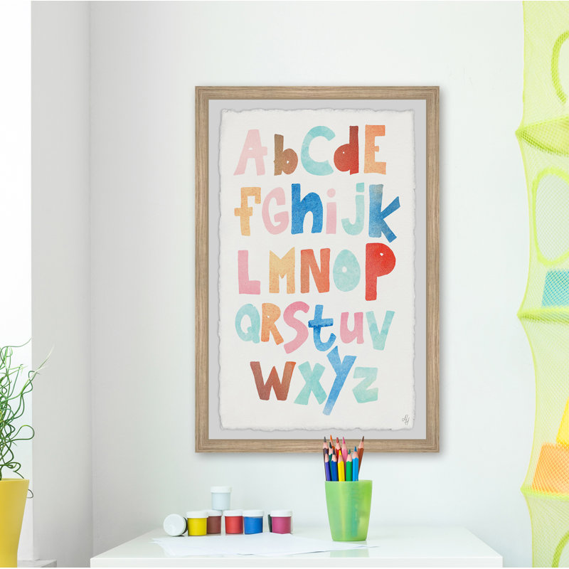 «Kuebler Alphabet», reproduction encadrée, H 18 po x l 12 po x P 1,5 po