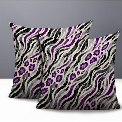 Blaine Zebra Print Indoor/Outdoor Reversible Pillow