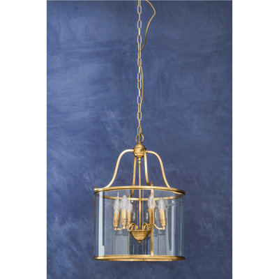 Dereham 6 - Light Brass Drum Pendant
