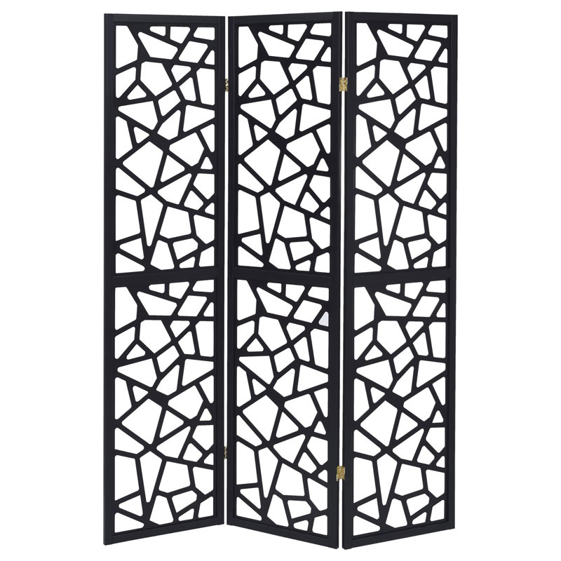 Black 3-Panel Folding Screen