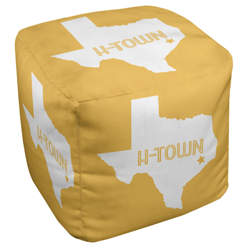 Repose-pieds à cubes h-town texas, Jaune