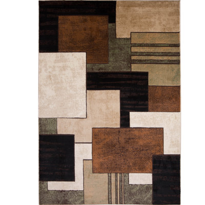 Tapis brun / vert Amalyn