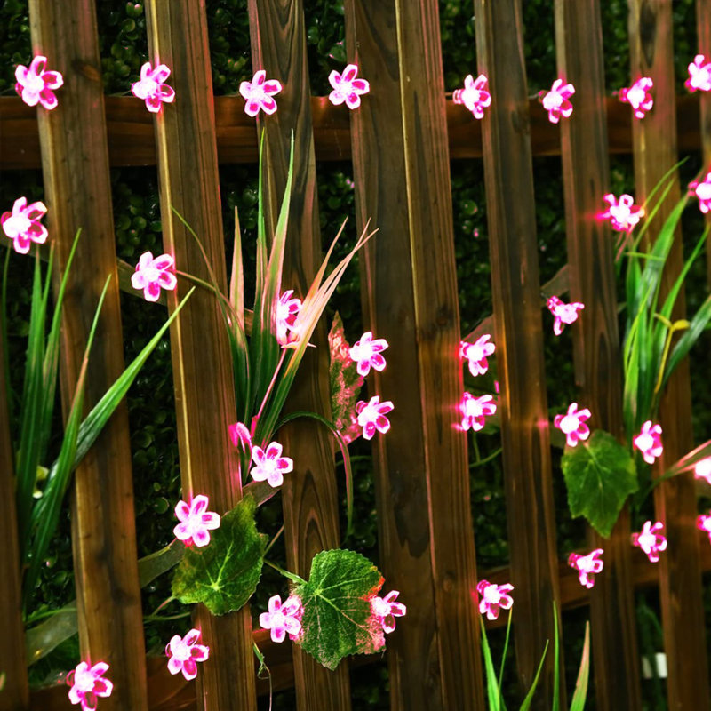 367.2' LED Solar Powered 50 - Bulb String Lights, Pink
