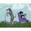 Art sur toile tendue avec toile Trinx Fab Funky, Schnauzer Scooter-1336365066