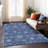 Machine Washable Indoor/Outdoor Christmas Snowflake Xhevrie Navy Rug-202999556