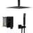 Dual Shower Head Ceiling Mount 10 Inch Square Matte Black With - Scald Balanced Valve, 360 Adjustable Head, And All Necessary Parts System Easy To Clean Nozzle, Handheld