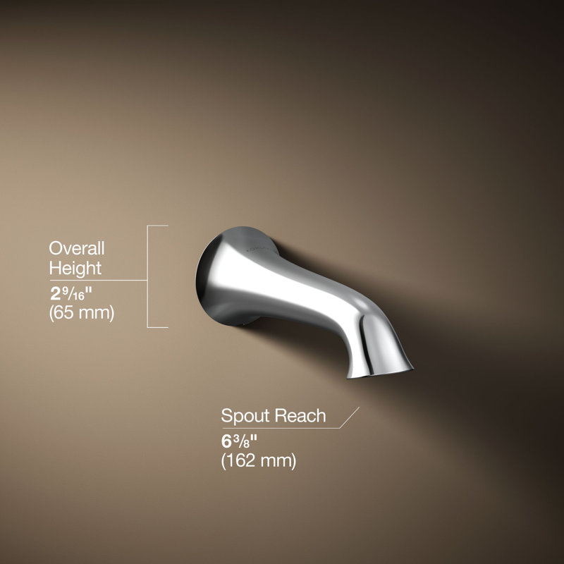 Bec de baignoire mural Buckley, Chrome poli