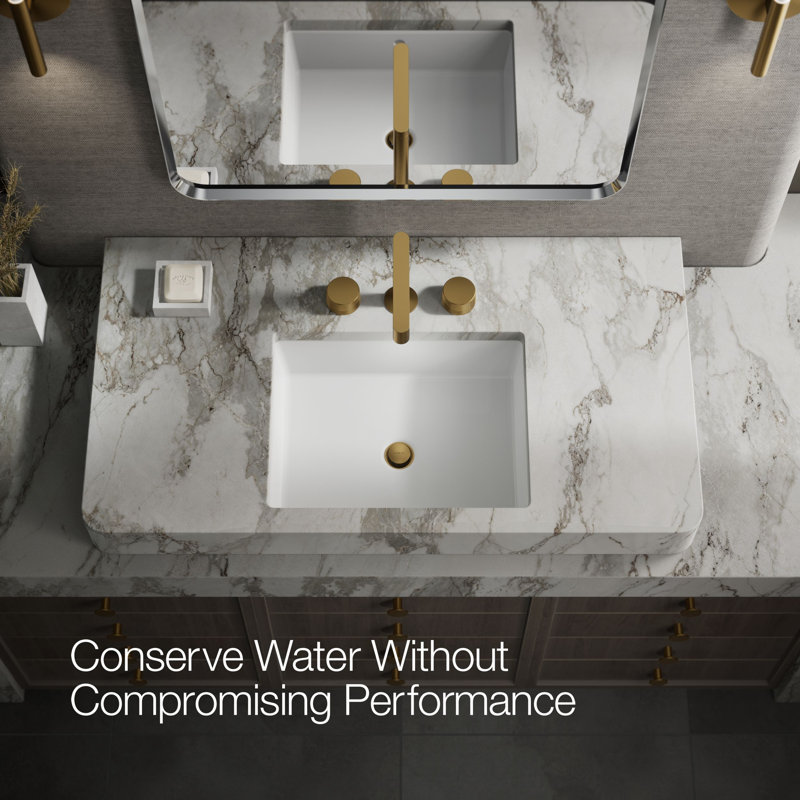 Components™ Bathroom Sink Handles with Oyl Design, Vibrant Brushed Moderne Brass