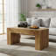 Table basse 48 po avec tiroir de rangement caché, bois naturel | Idée cadeau