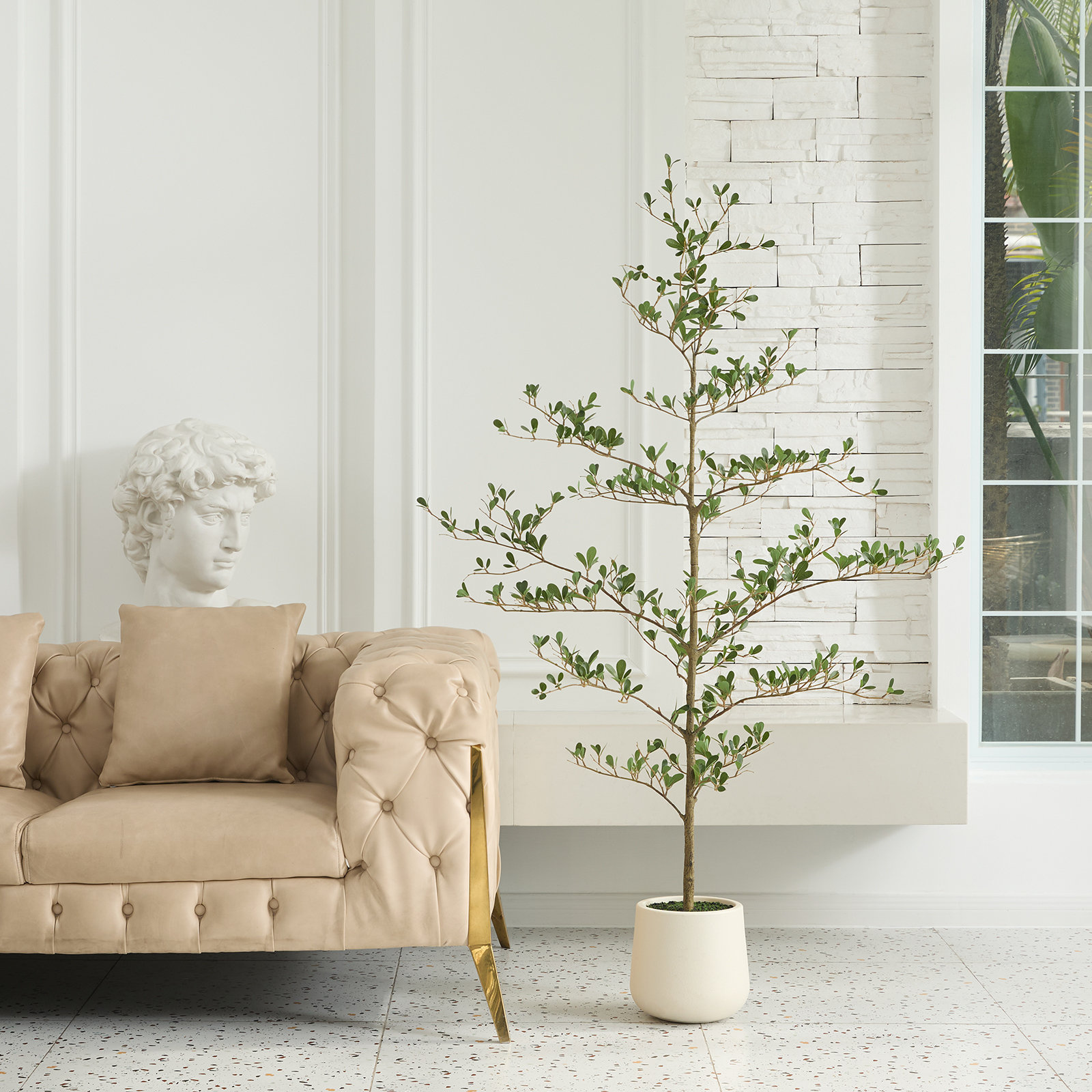 Adcock Olive Tree in Planter, 60" H x 20" W x 20" D