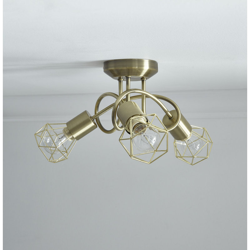 Juno Semi Flush Mount, Antique Brass